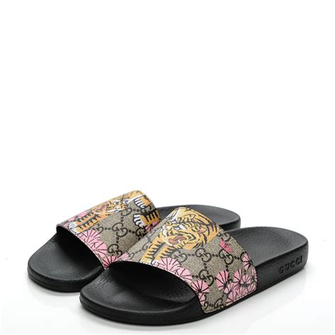 gucci bengal slides ebay|Gucci GG Supreme Monogram Bengal Slide Sandals .